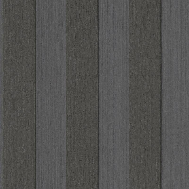 Bricoflor Vlies Textiltapete in Grau Schwarz Elegante Tapete mit Metallic Streifen für Ess und Schlafzimmer Textil Streifentapete mit Blockstreifen von Bricoflor