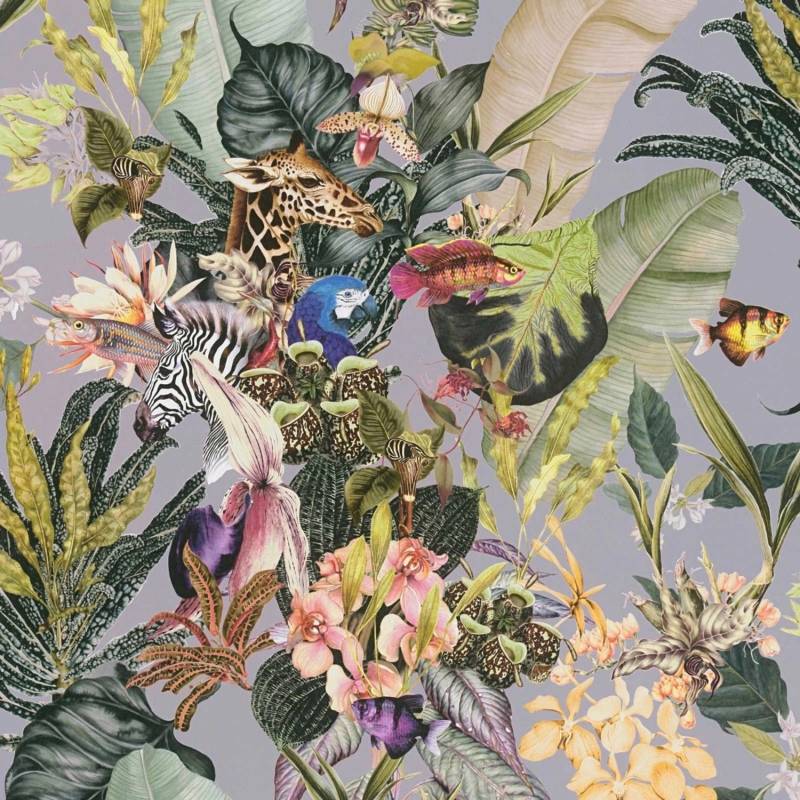 Bricoflor Dschungel Tapete Ausgefallen Bunte Vliestapete Mit Blumen Und Tieren Tropische Wandtapete Mit Zebra Fischen Und Papagei Bricoflor Dschungel Tapete Ausgefallen Bunte Vliestapete Mit Blumen Und Tieren Tropische Wandtapete Mit Zebra Fischen Und Papagei von Bricoflor