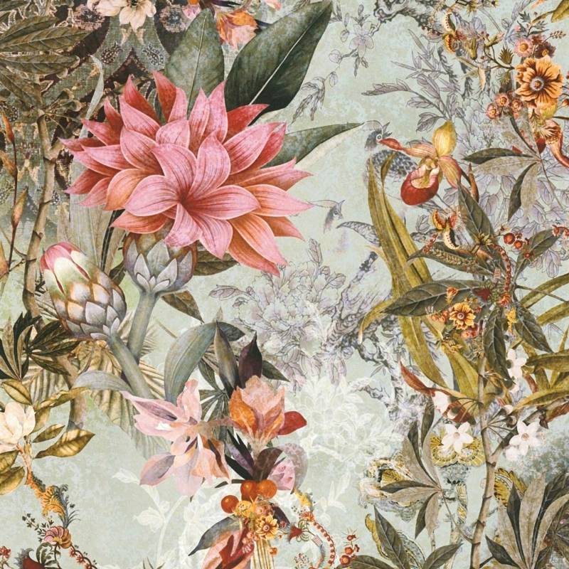 Bricoflor Vintage Blumentapete In Grün Rosa Ausgefallene Tapete Mit Großen Blumen Orientalisch Florale Tapete Für Schlafzimmer von Bricoflor