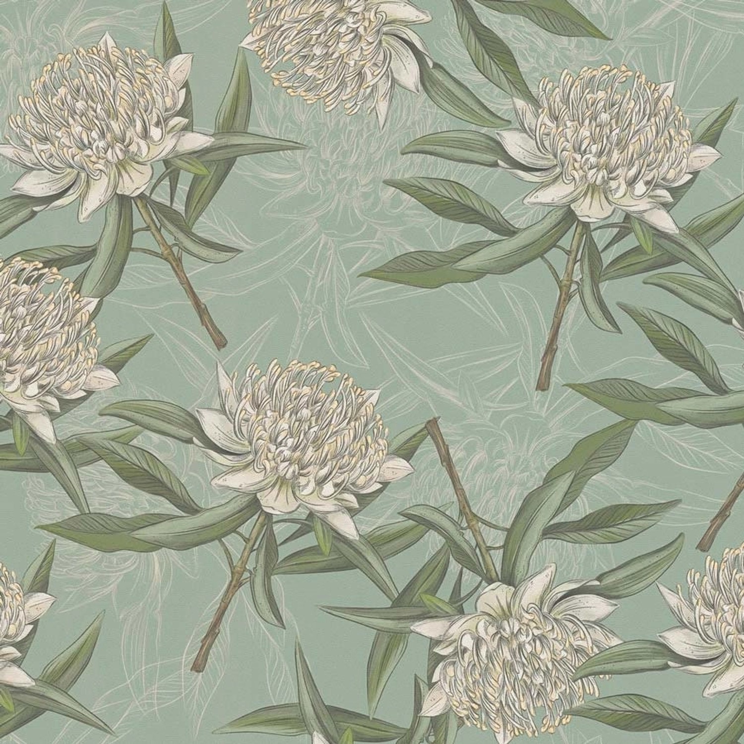Bricoflor Grüne Tapete Mit Großen Blumen Florale Vliestapete In Salbeigrün Vintage Blumentapete Ideal Für Schlafzimmer Und Küche Bricoflor Grüne Tapete Mit Großen Blumen Florale Vliestapete In Salbeigrün Vintage Blumentapete Ideal Für Schlafzimmer Und Küche von Bricoflor