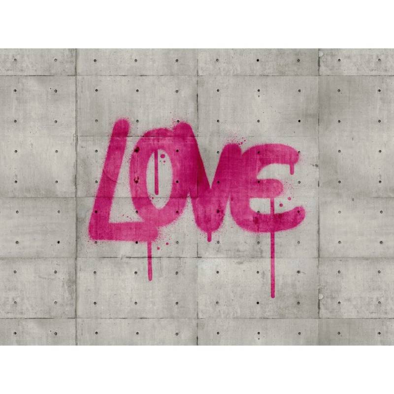 One Wall one Role Fototapete Beton-Optik Grau und Rosa 371 x 280 cm AS-382651 von AS-Creation