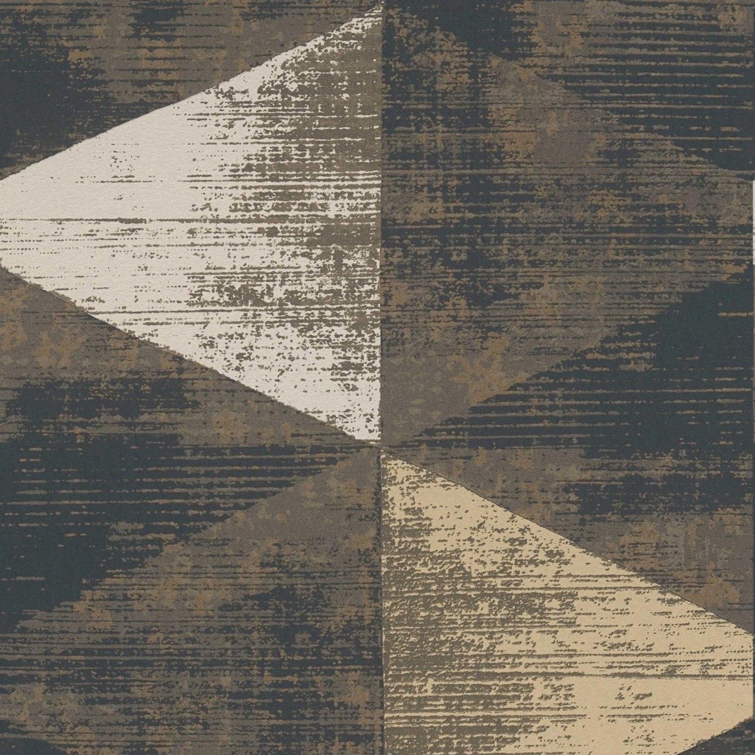 Bricoflor Vliestapete mit Dreiecke Muster Art Deco Tapete Schwarz Gold im Ethno Chic Vlies Mustertapete Geometrisch Ideal für Wohnzimmer und Esszimmer von Bricoflor