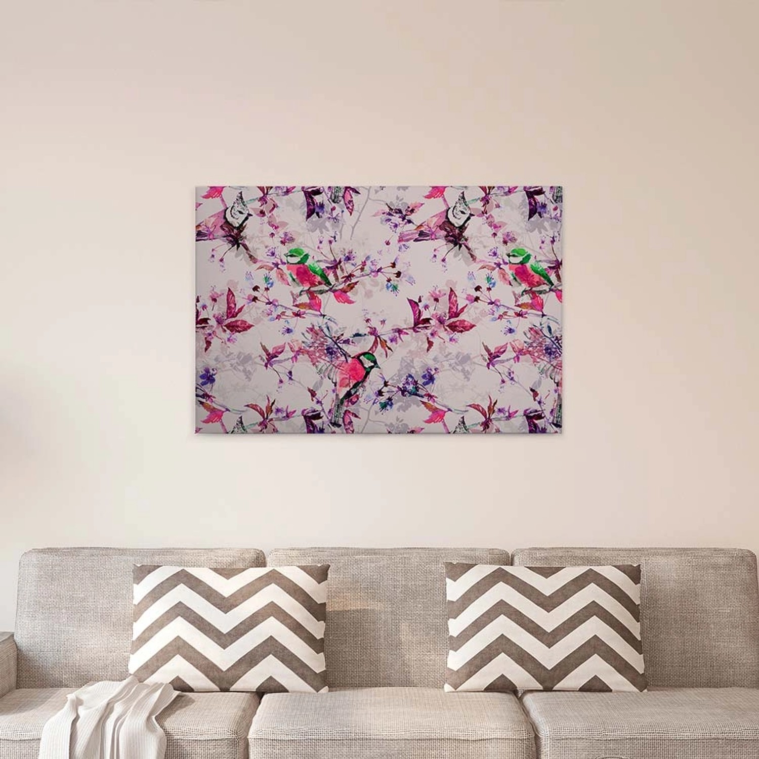 Bricoflor Vogel Bild In Pink Leinwand Bild Mit Vögeln Und Blumen Auf Canvas Lila Wohnzimmer Und Schlafzimmer Bild Auf Keilrahmen Im Querformat Bricoflor Vogel Bild In Pink Leinwand Bild Mit Vögeln Und Blumen Auf Canvas Lila Wohnzimmer Und Schlafzimmer Bild Auf Keilrahmen Im Querformat von Bricoflor