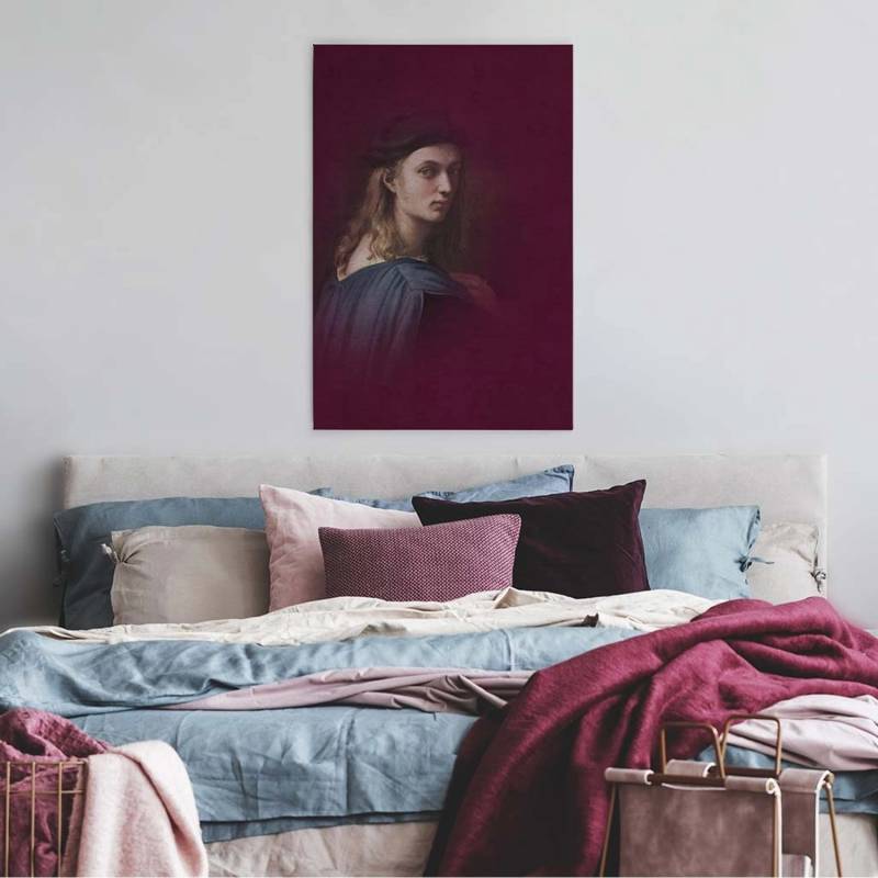 Bricoflor Wandbild Portrait Violett Leinwandbild Mit Gemälde Motiv Lila In 60X90 Cm Hochkant Bild Ölgemälde Auf Leinwand von Bricoflor
