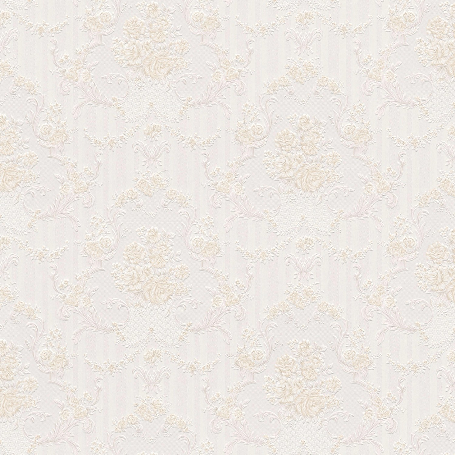 Bricoflor Weiße Papiertapete mit Blumen Romantische Tapete mit Rosen Ideal für Schlafzimmer und Wohnzimmer Papier Rosentapete mit Struktur Effekt von Bricoflor
