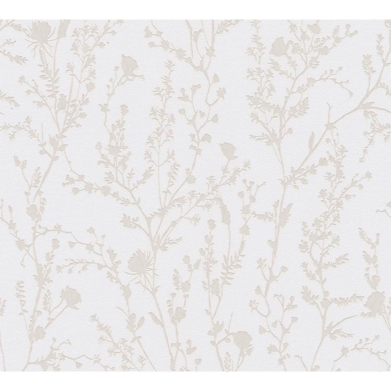 Bricoflor Wildblumen Tapete mit Perlmutt Effekt Moderne Landhaus Blumentapete Weiß Beige Florale Vliestapete für Schlafzimmer von Bricoflor