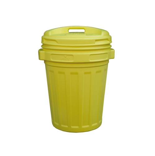 Briconess.com Abfalleimer mit Schraubdeckel und luftdichtem Verschluss, 70 l, Gelb von Briconess.com