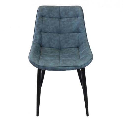 Briconess.com Großer Esszimmerstuhl für den Innenbereich, mit Metallrahmen und weichem Sitz mit Kunstleder bezogen - Blau Briconess.com Großer Esszimmerstuhl für den Innenbereich, mit Metallrahmen und weichem Sitz mit Kunstleder bezogen - Blau von Briconess.com