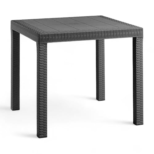 Briconess.com Modularer Tisch aus Kunstharz, Rattan-Effekt, 90 x 90 x 72 cm, Latir – Anthrazit Briconess.com Modularer Tisch aus Kunstharz, Rattan-Effekt, 90 x 90 x 72 cm, Latir – Anthrazit von Briconess.com
