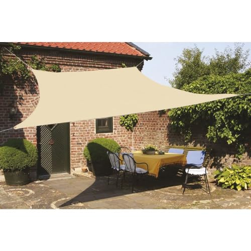 Briconess.com Mykonos Sonnensegel, quadratisch, 3 x 3 m, für den Garten, aus Baumwolle und Polyester, Tan von Briconess.com