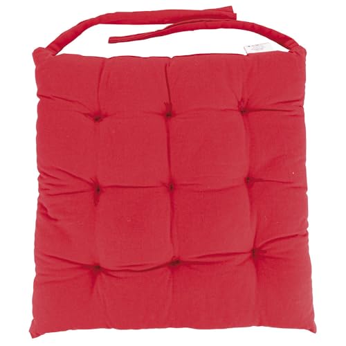 Briconess.com Quadratisches Kissen 40x40 cm für Stuhl aus Baumwolle mit Bindebändern und Füllung Morby - Rot Briconess.com Quadratisches Kissen 40x40 cm für Stuhl aus Baumwolle mit Bindebändern und Füllung Morby - Rot von Briconess.com