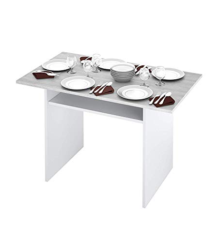 Ausziehbarer Tisch mit Buchöffnung, grau, 120 x 77 x 35 cm von Bricozone