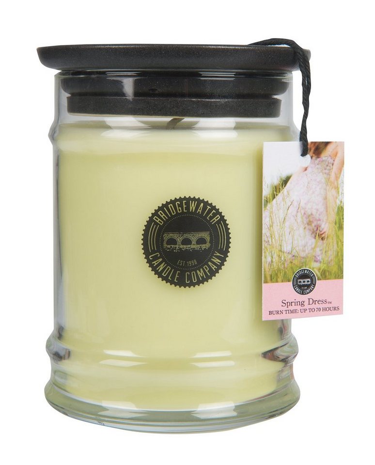 Bridgewater Candle Company Duftkerze - Duftkerze im Glas - Spring Dress klein - 250g / 70 Std. Brenndauer (Raumduft, Soja-Wachs Mischung mit Baumwolldocht), eleganter Raumduft mit frischer und blumiger Duftnote von Bridgewater Candle Company