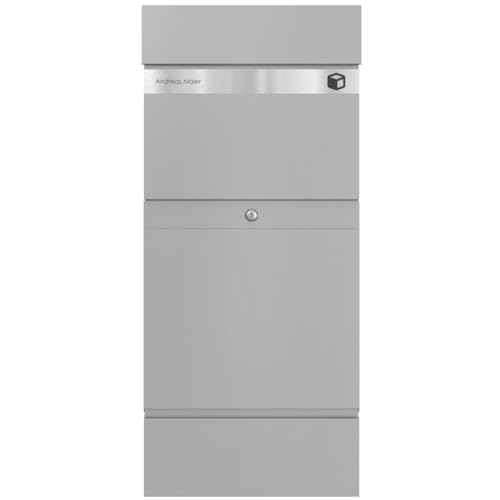 Briefkasten Manufaktur Freistehende Paketbox KLEIST Edition - Design Elegance 2 - Paketbriefkasten - XXL Briefkasten mit Namen graviert (RAL 9007 graualuminium) von Briefkasten Manufaktur