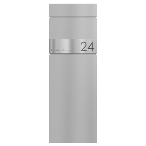 Briefkasten Manufaktur Standbriefkasten LESSING Edition - Design Elegance 1 (RAL 9007 graualuminium) von Briefkasten Manufaktur