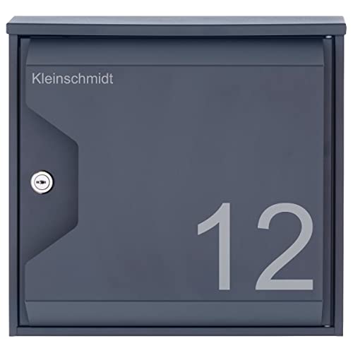 Design-Briefkasten Hesse 155-7016 mit Zeitungsfach - RAL 7016 anthrazitgrau von Briefkasten Manufaktur