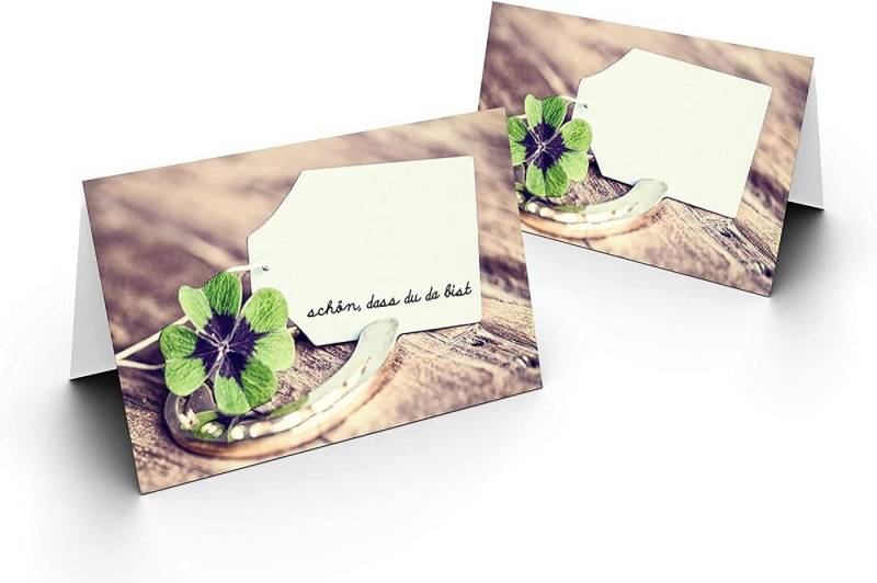 Briefumschläge24Plus Papierdekoration Papierdekoration Platzkarte Hufeisen 50 Stück, Papier UV-Lack glänzend von Briefumschläge24Plus