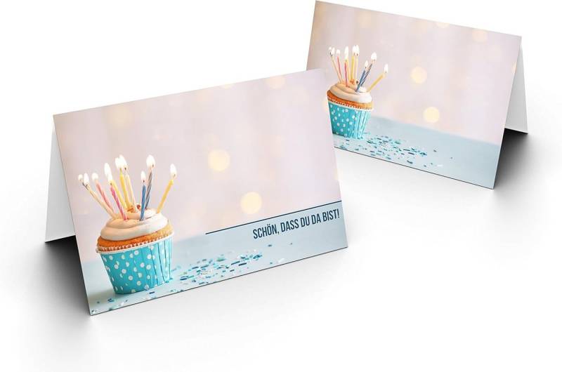 Briefumschläge24Plus Papierdekoration Papierdekoration Platzkarte Muffins 50 Stück, Papier UV-Lack glänzend von Briefumschläge24Plus