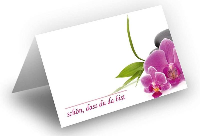 Briefumschläge24Plus Papierdekoration Papierdekoration Platzkarte Orchideen 50 Stück, Papier UV-Lack glänzend von Briefumschläge24Plus