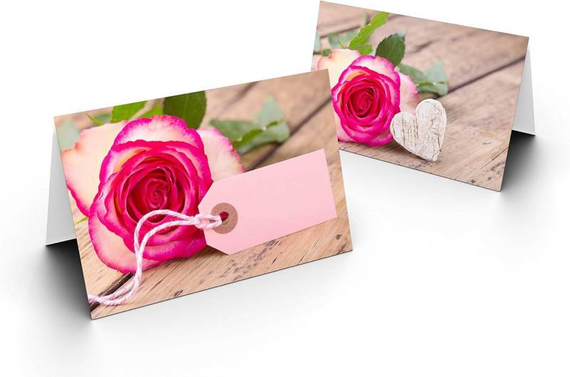 Briefumschläge24Plus Papierdekoration Papierdekoration Platzkarte Rose Feuerrot 50 Stück von Briefumschläge24Plus