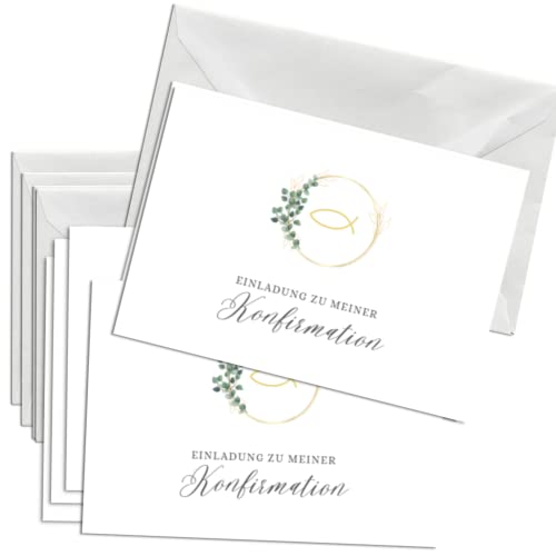 Briefzauber 12x Konfirmation Einladungskarten mit 12x Umschlägen | Set aus Din A6 Konfirmationseinladungen mit Einfüllhilfe | Verfügbar für verschiedene Anlässe | Motiv: Konfirmation - Minimal Briefzauber 12x Konfirmation Einladungskarten mit 12x Umschlägen | Set aus Din A6 Konfirmationseinladungen mit Einfüllhilfe | Verfügbar für verschiedene Anlässe | Motiv: Konfirmation - Minimal von Briefzauber