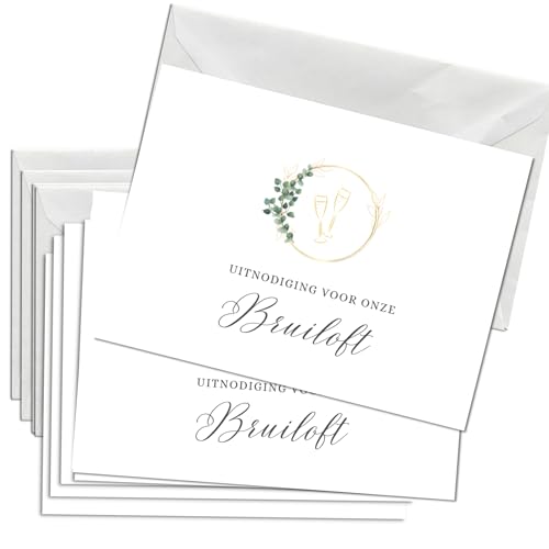 Briefzauber 12x trouwkaarten met 12x enveloppen | Set van A6 trouwuitnodigingen met invulhulp | Voor bruiloft, huwelijk, ceremonie en feest | Motief: Bruiloft - Minimalistisch Briefzauber 12x trouwkaarten met 12x enveloppen | Set van A6 trouwuitnodigingen met invulhulp | Voor bruiloft, huwelijk, ceremonie en feest | Motief: Bruiloft - Minimalistisch von Briefzauber