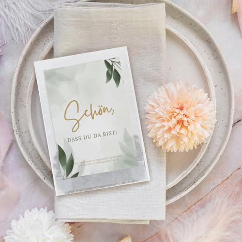 Gastgeschenk - Blumensamen | Kleine Aufmerksamkeit Hochzeit, Taufe, Kommunion, etc. | Verschiedene Varianten & Mengen (10 Stück - Olive) von Briefzauber