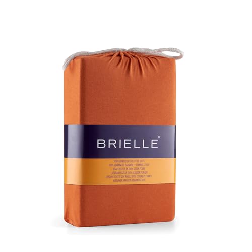 Brielle Premium Jersey Spannbettlaken, Spannbetttuch 100% gekämmte Baumwolle, 145 g/m² - Oekotex Zertifiziert, 180x200-200x200 bis 30 cm Matratzenhöhe 30 cm, Braun- Pumpkin Spice Brielle Premium Jersey Spannbettlaken, Spannbetttuch 100% gekämmte Baumwolle, 145 g/m² - Oekotex Zertifiziert, 180x200-200x200 bis 30 cm Matratzenhöhe 30 cm, Braun- Pumpkin Spice von Brielle