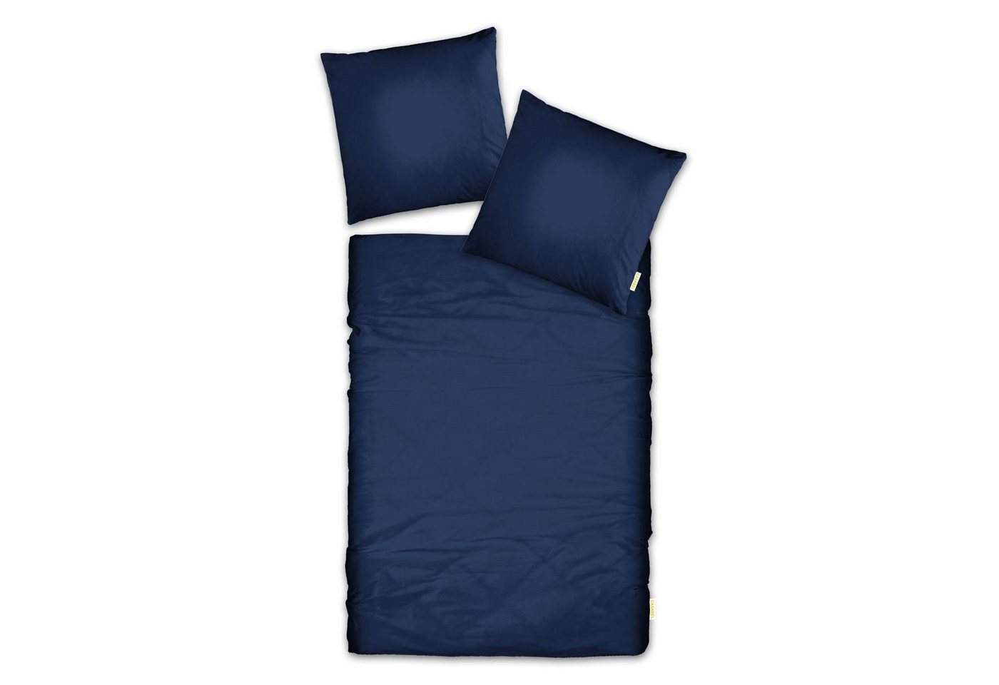 Bettwäsche Casabel Bettwäsche-Set aus Mako-Satin - Unifarben - Marineblau, Brielle, 2 teilig, Mit Reißverschluss, 100% Baumwolle von Brielle