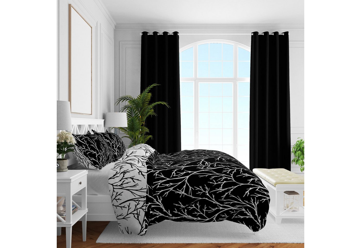 Brielle Bettwäsche Brielle Mako-Satin Bedding Set - 3 pcs Black-and-white Brielle Bettwäsche Brielle Mako-Satin Bedding Set - 3 pcs Black-and-white von Brielle