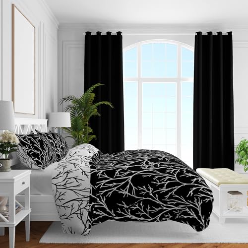 Brielle Mako Satin Bettwäsche Set, Wendebettwäsche, 100% Baumwolle/Fadenzahl 220 - seidig weich, luxuriös, mit Reißverschluss, Schwarz-Weiss, 3-teilig, Deckenbezug 240x260cm, Kissenbezug 2 * 65x65cm Brielle Mako Satin Bettwäsche Set, Wendebettwäsche, 100% Baumwolle/Fadenzahl 220 - seidig weich, luxuriös, mit Reißverschluss, Schwarz-Weiss, 3-teilig, Deckenbezug 240x260cm, Kissenbezug 2 * 65x65cm von Brielle