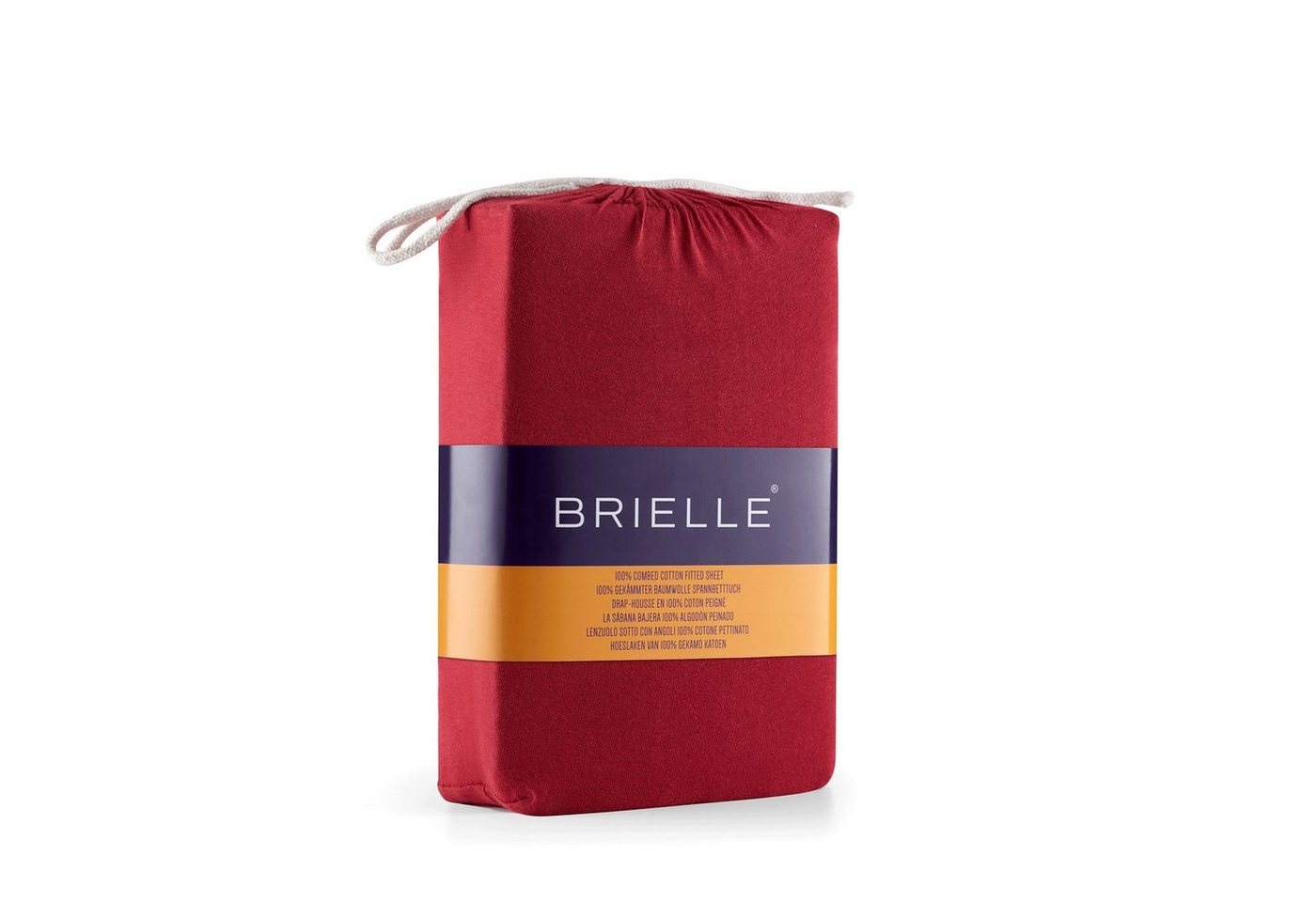 Spannbettlaken Brielle Jersey Spanbettlaken aus 100% Baumwolle - Bordeaux, Brielle, Gummizug: Rundum von Brielle