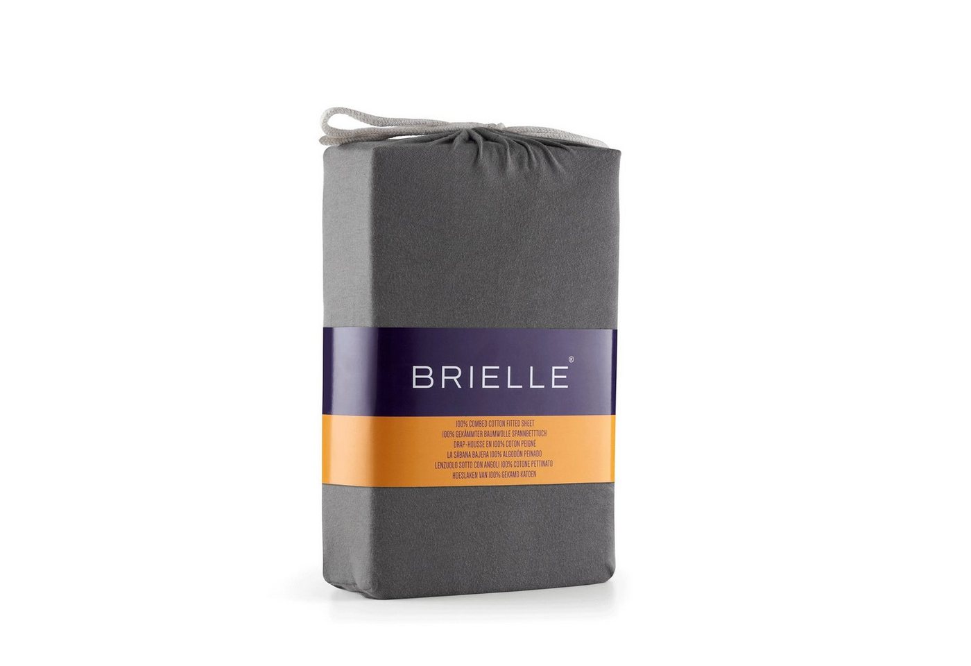 Spannbettlaken Brielle Jersey Spanbettlaken aus 100% Baumwolle - Dunkelgrau, Brielle, Gummizug: Rundum von Brielle