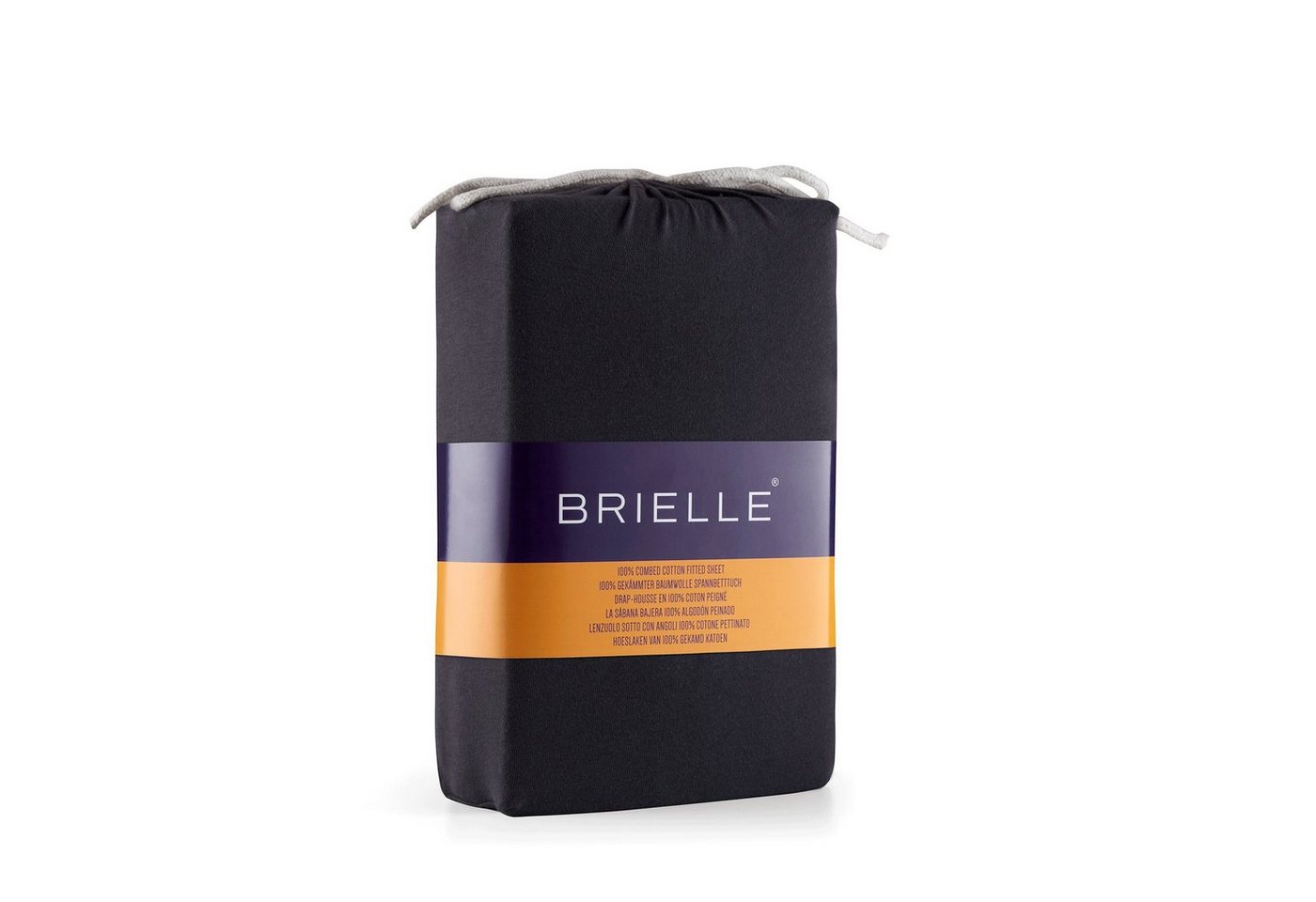 Spannbettlaken Brielle Jersey Spanbettlaken aus 100% Baumwolle - Schwarz, Brielle von Brielle
