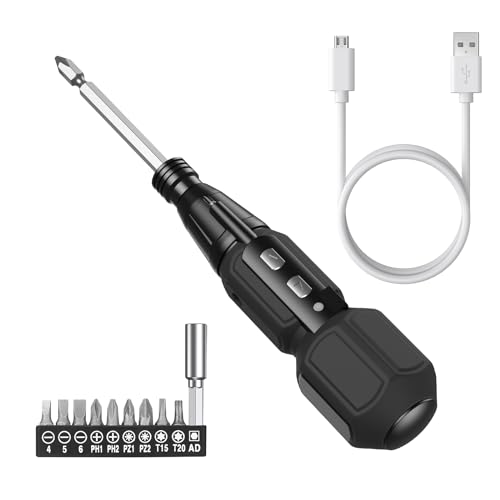 Brifit 10-teiliges Schraubendreher, Akkuschrauber mit LED-Arbeitslicht, Elektriker Schraubendreher, Screwdriver Set für Handwerk DIY, Computer, Laptop, Kreuzschlitz Flach Torx schraubendreher set von Brifit