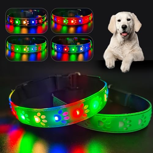 Brifit Leuchthalsband Hund, 3D Hundehalsband Leuchtend Aufladbar, LED Halsband für Hunde mit 4 Leuchtmodi, Längenverstellbareres Wasserdicht Leuchtend Halsband für Mittlere und Große Hunde Brifit Leuchthalsband Hund, 3D Hundehalsband Leuchtend Aufladbar, LED Halsband für Hunde mit 4 Leuchtmodi, Längenverstellbareres Wasserdicht Leuchtend Halsband für Mittlere und Große Hunde von Brifit