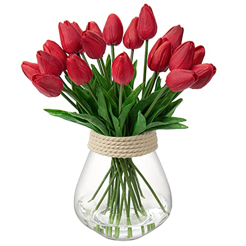 10 Stück Künstliche Blumen Unechte Blumen Tulpe Gefälschte Blume Tulpe Blumenstrauß Latex Blumen Seide Tulpe Real-Touch für Home Party Hochzeitsstrauß Garten Dekoration von Briful