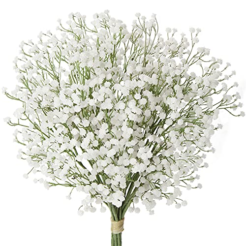 10 Stücke Künstliches Schleierkraut Kunstblumen Gypsophila Blumenstrauß Dekorative Künstliches Blumen für Zuhause Hochzeit Party Dekor Blumenstrauß von Briful