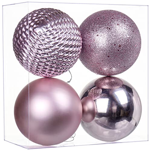 12CM Weihnachtsdeko Weihnachtskugeln, 4 Stücke Bruchsiche Christbaumkugeln Ornamente Weihnachtsbaumschmuck für Weihnachtsbaum Christbaumkugeln Weihnachtsdekoration Kugeln von Briful