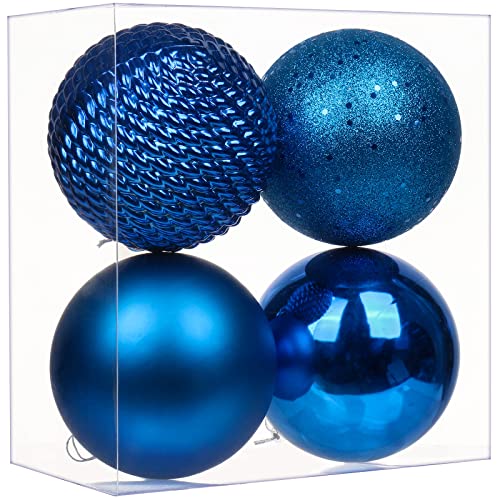12CM Weihnachtsdeko Weihnachtskugeln, 4 Stücke Bruchsiche Christbaumkugeln Ornamente Weihnachtsbaumschmuck für Weihnachtsbaum Christbaumkugeln Weihnachtsdekoration Kugeln von Briful