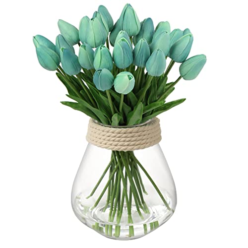 20 Stück Künstliche Blumen Unechte Blumen Tulpe Gefälschte Blume Tulpe Blumenstrauß Latex Blumen Seide Tulpe Real-Touch für Home Party Hochzeitsstrauß Garten Dekoration von Briful