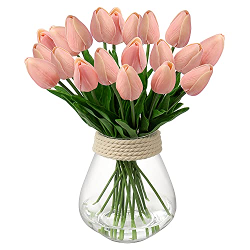 20 Stück Künstliche Blumen Unechte Blumen Tulpe Gefälschte Blume Tulpe Blumenstrauß Latex Blumen Seide Tulpe Real-Touch für Home Party Hochzeitsstrauß Garten Dekoration von Briful