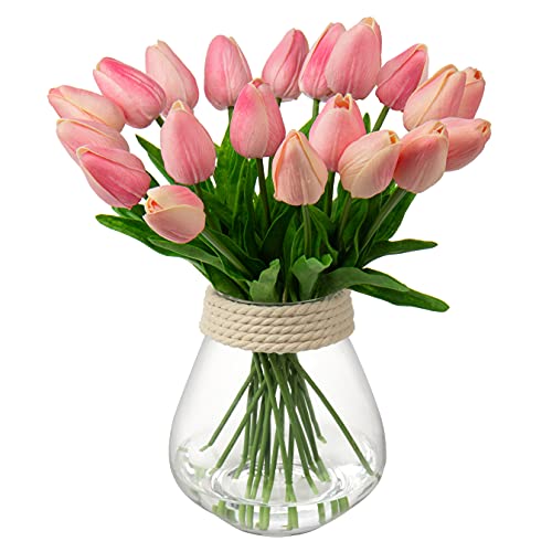 20 Stück Künstliche Blumen Unechte Blumen Tulpe Gefälschte Blume Tulpe Blumenstrauß Latex Blumen Seide Tulpe Real-Touch für Home Party Hochzeitsstrauß Garten Dekoration von Briful