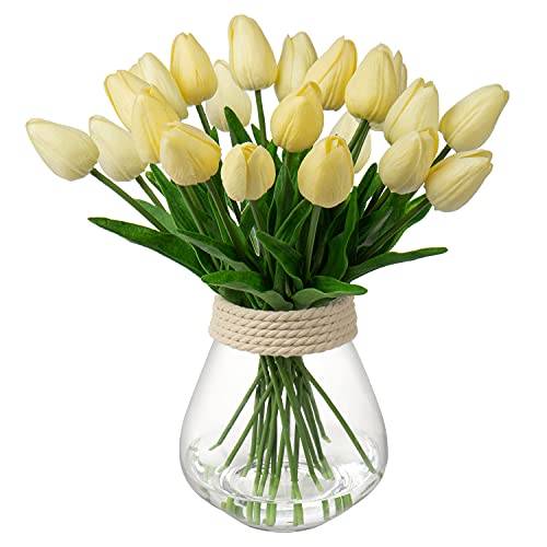 20 Stück Tulpen Künstlich Kunstblume Real-Touch Latex Tulpe Blumen Deko Kunstpflanze Länge 34cm für Home Room Hochzeitsstrauß Party Blumengesteck von Briful