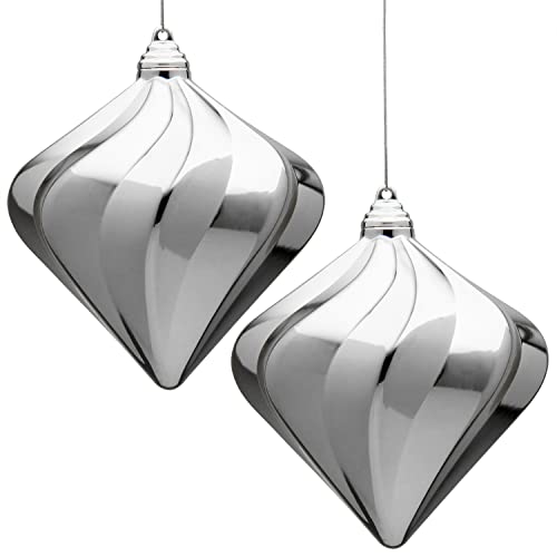 2er Set Weihnachtskugel Christbaumkugel Groß Bruchfest Glänzend Weihnachtsdeko aus Kunststoff Weihnachtsbaumschmuck Weihnachtsdekoration von Briful