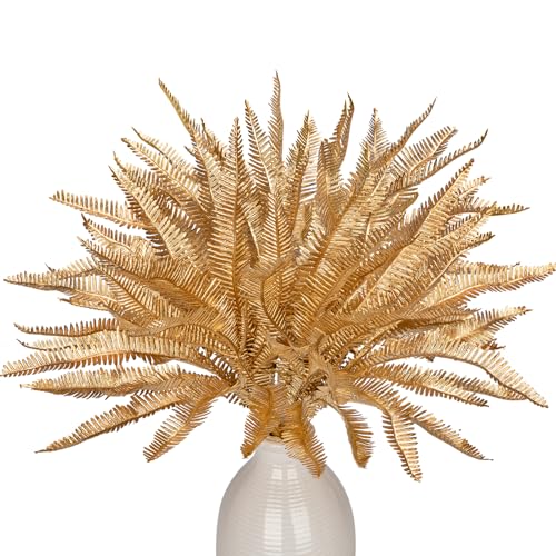 4 PCS Künstliche Boston Busch Farnzweige Weihnachtsblätter Gold Kunstfarn Plastikpflanze für Party Weihnachten Dekoration 4 PCS Künstliche Boston Busch Farnzweige Weihnachtsblätter Gold Kunstfarn Plastikpflanze für Party Weihnachten Dekoration von Briful