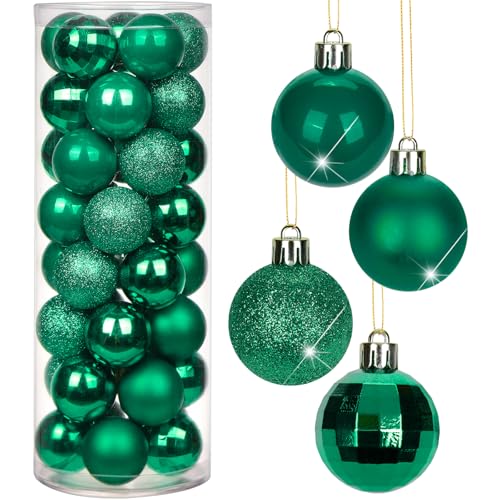 4CM Weihnachtsdeko Weihnachtskugeln, 40 Stücke Bruchsiche Christbaumkugeln Ornamente Weihnachtsbaumschmuck für Weihnachtsbaum Christbaumkugeln Weihnachtsdekoration Kugeln von Briful