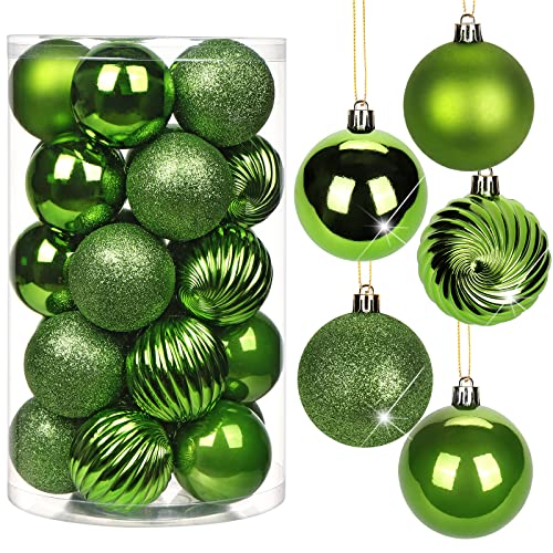 6CM Weihnachtsdeko Weihnachtskugeln, 25 Stücke Bruchsiche Christbaumkugeln Ornamente Weihnachtsbaumschmuck für Weihnachtsbaum Christbaumkugeln Weihnachtsdekoration Kugeln von Briful