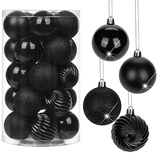 6CM Weihnachtsdeko Weihnachtskugeln, 25 Stücke Bruchsiche Christbaumkugeln Ornamente Weihnachtsbaumschmuck für Weihnachtsbaum Christbaumkugeln Weihnachtsdekoration Kugeln von Briful