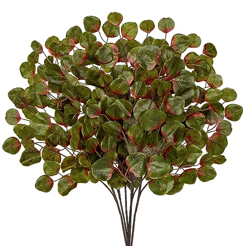 6PCS Kunstzweig Eukalyptus Künstliche Dekozweige, Grün Eukalyptusblätter Herbstdeko für Hochzeit, Tafelaufsatz, Blumenarrangement, Herbst Dekoration von Briful